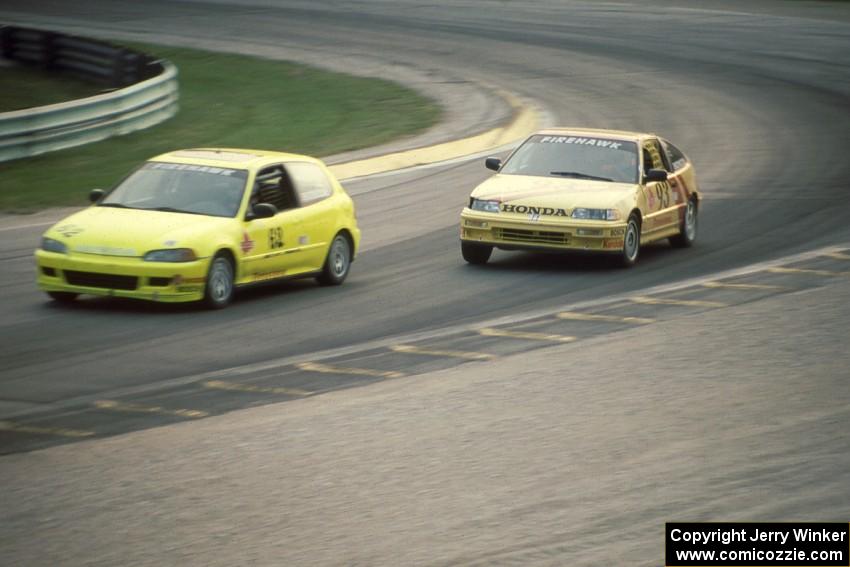 Kevin Adams / Forrest Granlund Honda Civic Si and Todd Freeman / Jon Klapperick Honda CRX Si