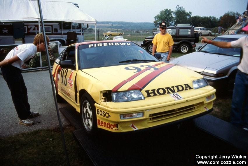 Todd Freeman / Jon Klapperick Honda CRX Si back in the paddock after the race