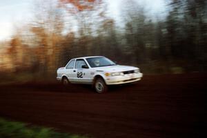 Roland McIvor / Brendan Bohan Nissan Sentra SE-R at speed on the practice stage.