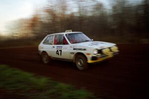 J.B. Niday / Lea Hoffa Ford Fiesta at speed on the practice stage.