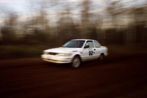 Roland McIvor / Brendan Bohan Nissan Sentra SE-R at speed on the practice stage.