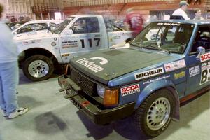 Ken Stewart / Jim Dale Chevy S-10 and Mark Utecht / Brenda Corneliusen  Dodge Omni GLH-Turbo at parc expose inside Dee Stadium.