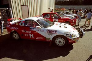 Ralph Kosmides / Joe Noyes Toyota Supra Turbo at parc expose outside Dee Stadium.