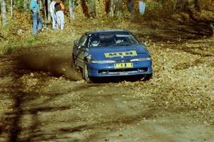 Steve Gingras / Bill Westrick Eagle Talon  at speed near the flying finish of SS1, Beacon Hill.