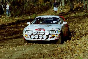 Ralph Kosmides / Joe Noyes Toyota Supra Turbo near the flying finish of SS1, Beacon Hill.