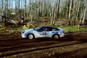 Chris Czyzio / Eric Carlson Mitsubishi Eclipse GSX near the flying finish of SS1, Beacon Hill.