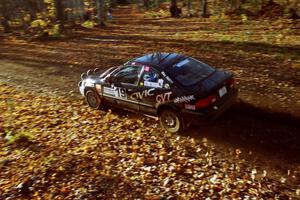 Jay Kowalik / Mike Dunn Honda Civic CVT near the flying finish of SS1, Beacon Hill.