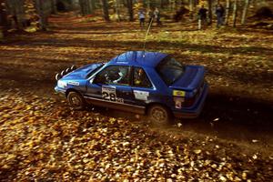 Kendall Russell / Dave White Dodge Shadow near the flying finish of SS1, Beacon Hill.