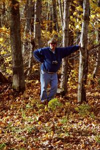 Randy Jokela enjoying the warm fall weather while spectating on SS1, Beacon Hill.