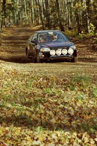 Bryan Hourt / Pete Cardimen Honda Civic near the flying finish of SS1, Beacon Hill.