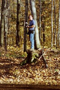 Rick Corwine usually finds a spot to shoot from when the stepladder can't be lugged around.