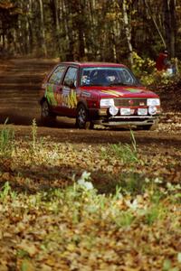 Richard Pilczuk / Brian Pilczuk VW GTI near the flying finish of SS1, Beacon Hill.