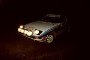 Mike Hurst / Rob Bohn Mazda RX-7 at a 90-left on SS3, Far Point I.