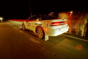 Chris Czyzio / Eric Carlson Mitsubishi Eclipse GSX prepares to leave the time control in Kenton.