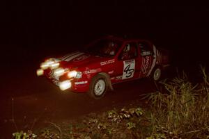 Mike Whitman / Paula Gibeault Ford Sierra Cosworth at speed on SS8, Bob Lake II.