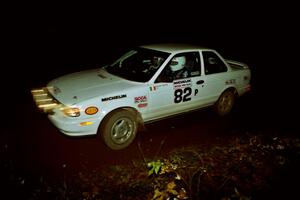 Roland McIvor / Brendan Bohan Nissan Sentra SE-R at speed on SS8, Bob Lake II.