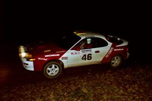 Miroslaw Babinski / Piotr Modrzejewski Toyota Celica All-Trac comes into the flying finish of SS10, Fuller Lake.