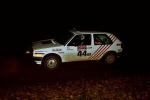 Doug Davenport / Al Kintigh VW GTI comes into the flying finish of SS10, Fuller Lake.