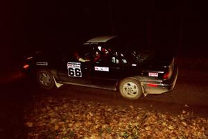 Todd Jarvey / Rich Faber Mitsubishi Galant VR-4 comes into the flying finish of SS10, Fuller Lake.