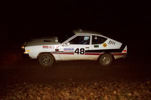 Jeremy Butts / Peter Jacobs Plymouth Arrow comes into the flying finish of SS10, Fuller Lake.