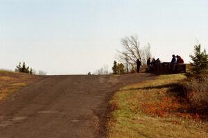 View of the landing area and downward plunge after the big yump on Brockway Mountain.