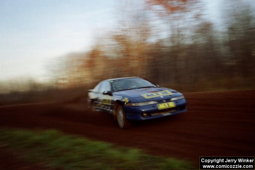 Steve Gingras / Bill Westrick Eagle Talon at speed on the practice stage.