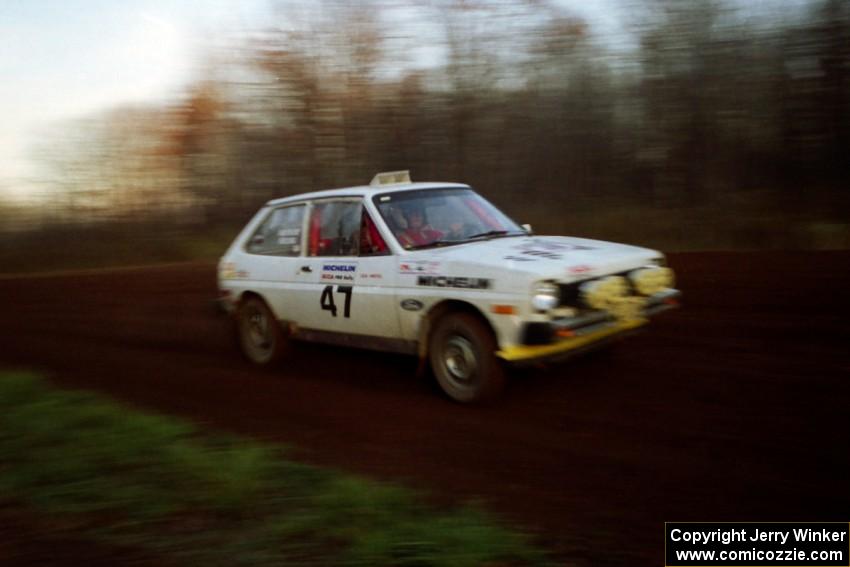 J.B. Niday / Lea Hoffa Ford Fiesta at speed on the practice stage.