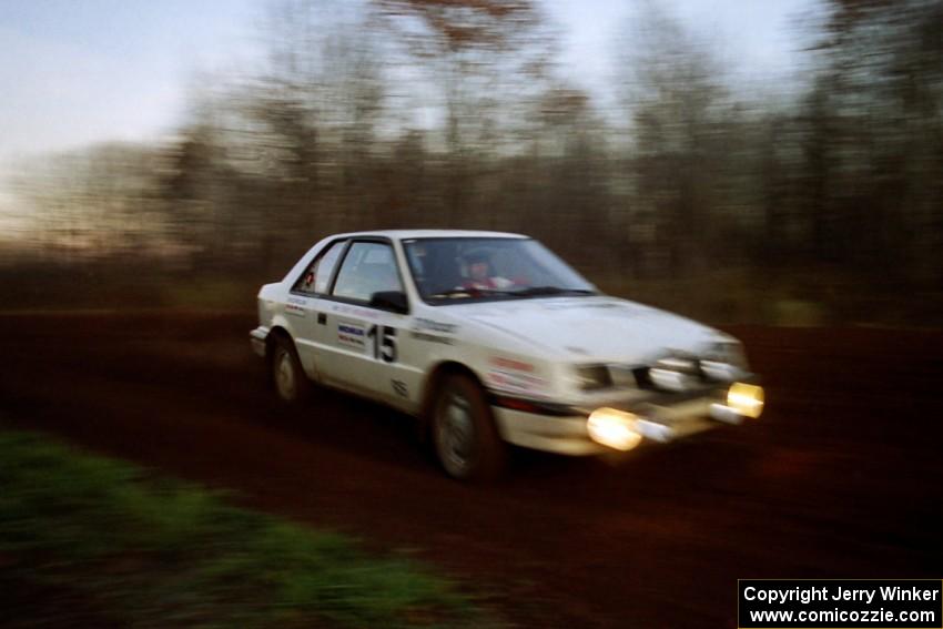 Henry Krolikowski / Cindy Krolikowski Dodge Shadow at speed on the practice stage.