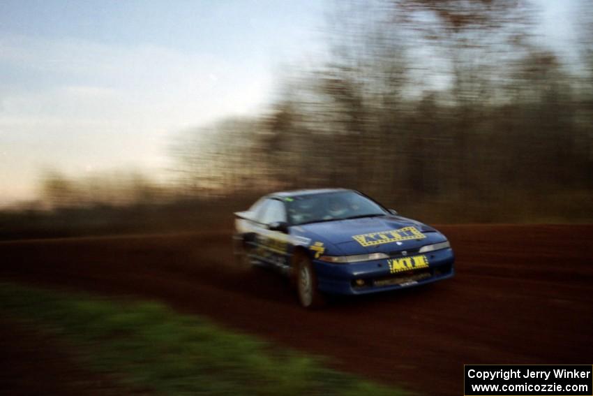 Steve Gingras / Bill Westrick Eagle Talon at speed on the practice stage.