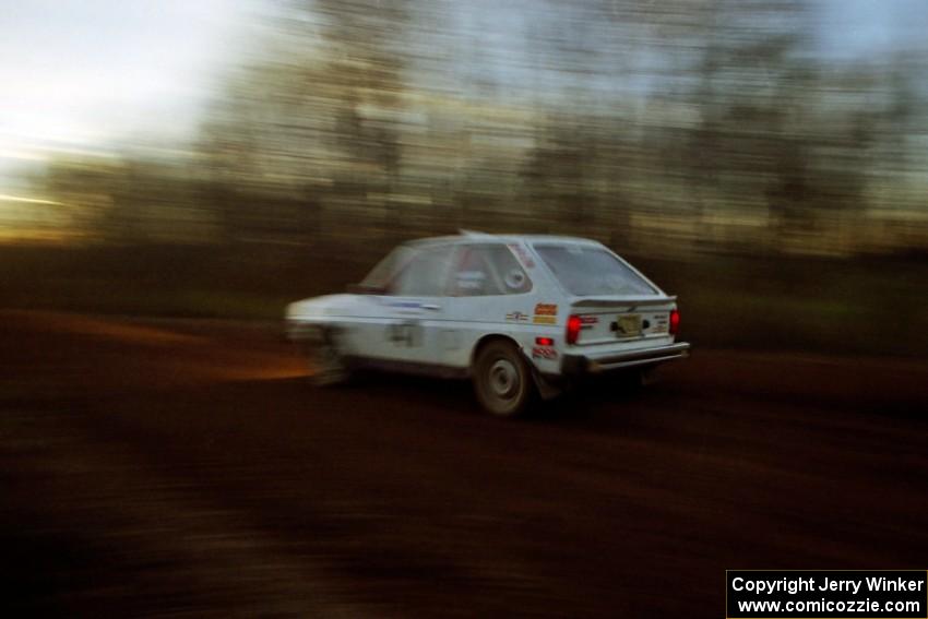 J.B. Niday / Lea Hoffa Ford Fiesta at speed on the practice stage.