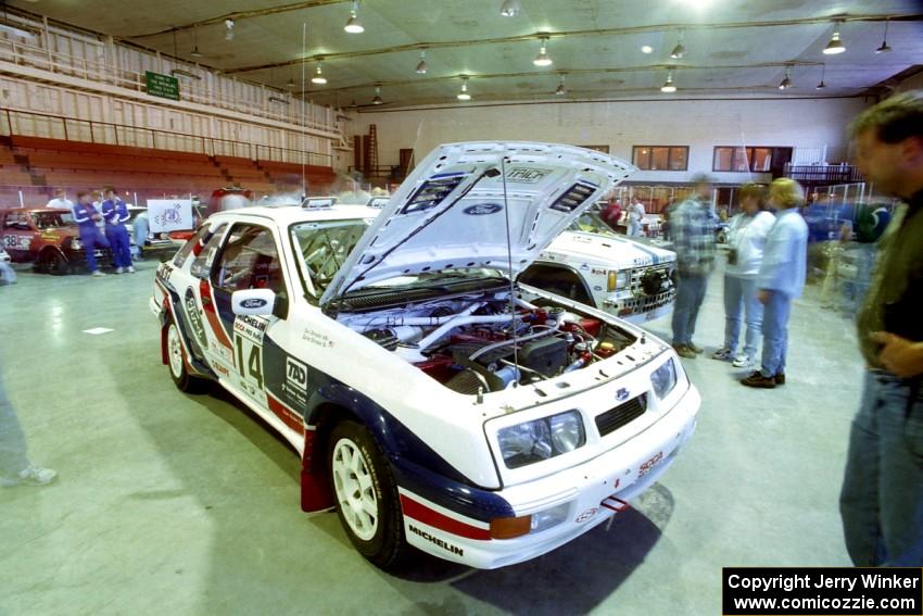 Garen Shrader / Doc Shrader Ford Sierra Cosworth at parc expose inside Dee Stadium.