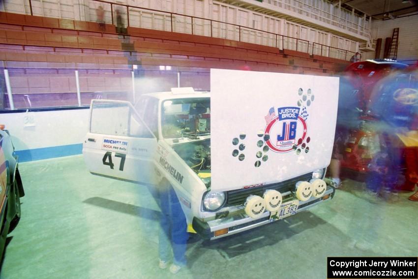 J.B. Niday / Lea Hoffa Ford Fiesta at parc expose inside Dee Stadium.