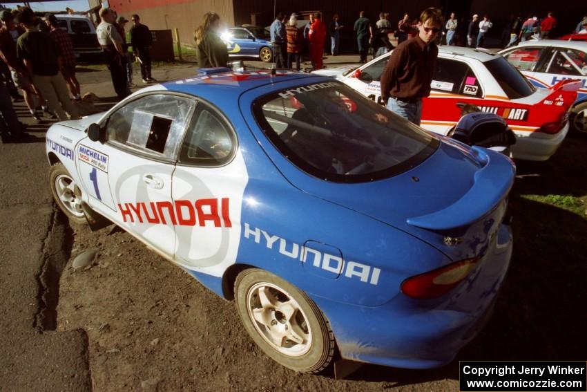 Paul Choiniere / Jeff Becker Hyundai Tiburon at parc expose outside Dee Stadium.