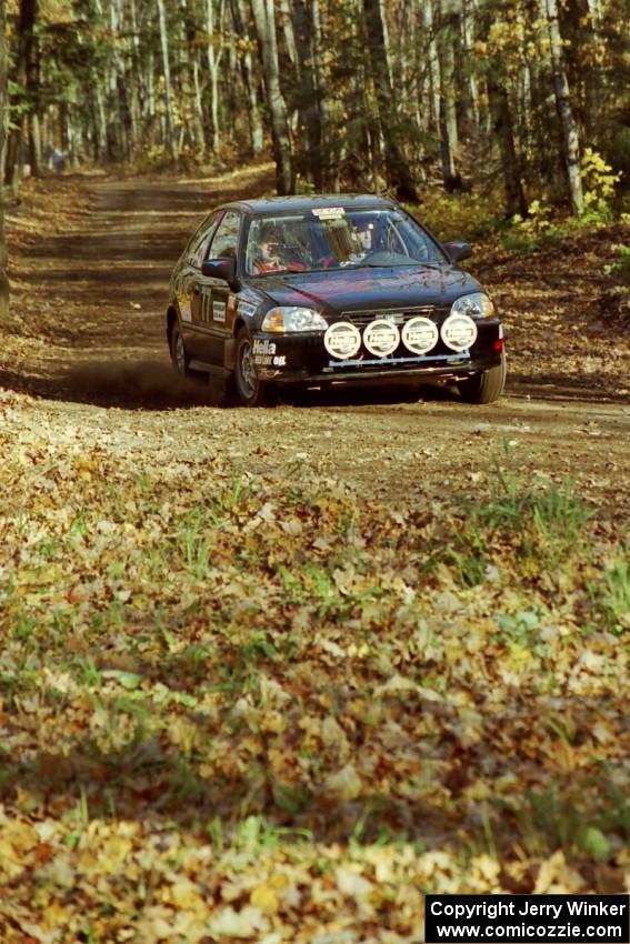 Bryan Hourt / Pete Cardimen Honda Civic near the flying finish of SS1, Beacon Hill.