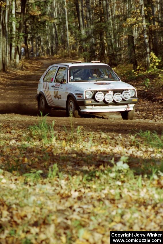 Doug Davenport / Al Kintigh VW GTI near the flying finish of SS1, Beacon Hill.