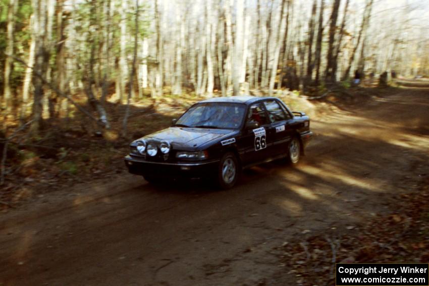 Todd Jarvey / Rich Faber Mitsubishi Galant VR-4 near the flying finish of SS1, Beacon Hill.