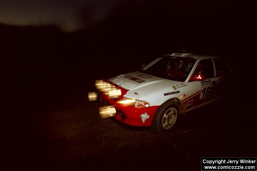 David Summerbell / Michael Fennell Mitsubishi Lancer Evo II at a 90-left on SS3, Far Point I.