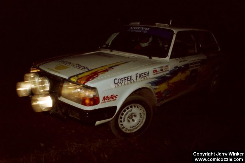 Bill Malik / Chris Griffin Volvo 240 at a 90-left on SS3, Far Point I.