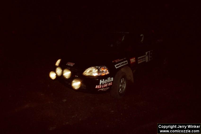 Jay Kowalik / Mike Dunn Honda Civic CVT at a 90-left on SS3, Far Point I.