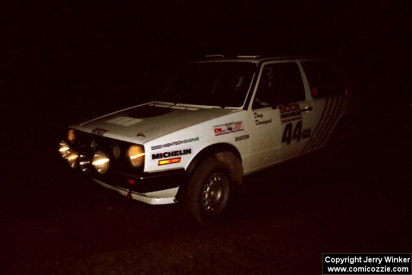 Doug Davenport / Al Kintigh VW GTI at a 90-left on SS3, Far Point I.