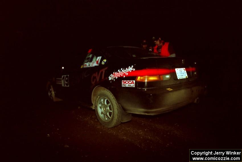 Jay Kowalik / Mike Dunn Honda Civic CVT prepares to leave the start of SS5, Passmore Lake.