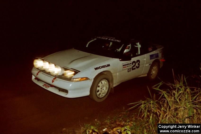 Chris Czyzio / Eric Carlson Mitsubishi Eclipse GSX at speed on SS8, Bob Lake II.