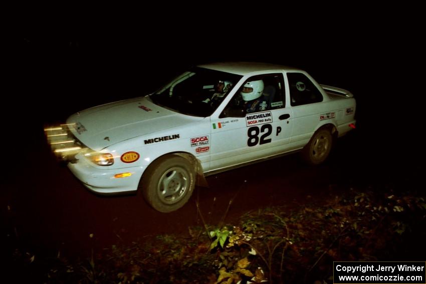 Roland McIvor / Brendan Bohan Nissan Sentra SE-R at speed on SS8, Bob Lake II.