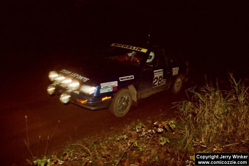 Kendall Russell / Dave White Dodge Shadow at speed on SS8, Bob Lake II.