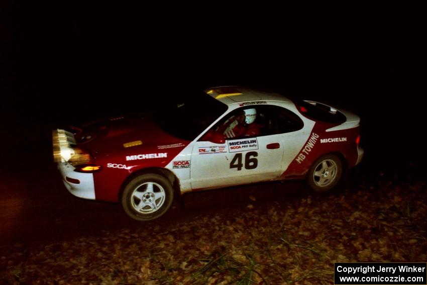 Miroslaw Babinski / Piotr Modrzejewski Toyota Celica All-Trac comes into the flying finish of SS10, Fuller Lake.