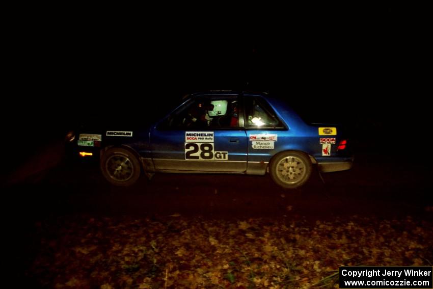 Kendall Russell / Dave White Dodge Shadow comes into the flying finish of SS10, Fuller Lake.