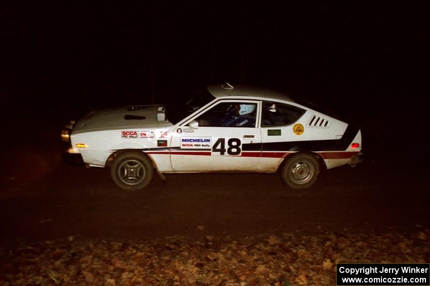Jeremy Butts / Peter Jacobs Plymouth Arrow comes into the flying finish of SS10, Fuller Lake.