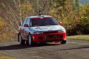 David Summerbell / Michael Fennell Mitsubishi Lancer Evo II at speed on SS13, Brockway I.