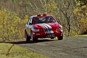 Mike Whitman / Paula Gibeault Ford Sierra Cosworth at speed on SS13, Brockway I.
