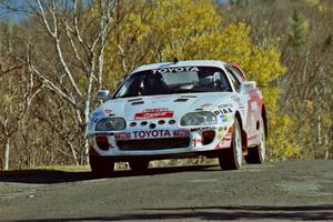 Ralph Kosmides / Joe Noyes Toyota Supra Turbo at speed on SS13, Brockway I.